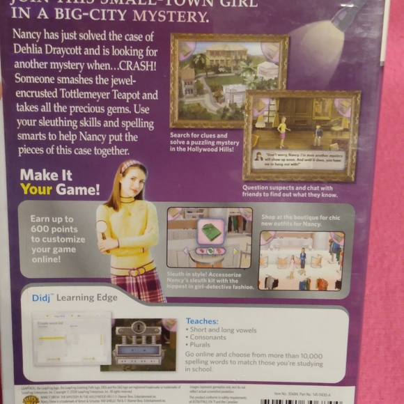 Nancy Drew Leap Frog Game Cartridge - Picture 3 of 4